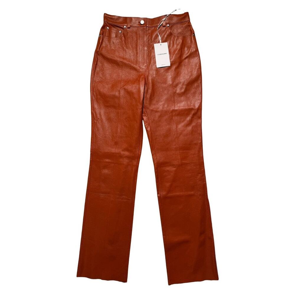 $4,700 Nappa leather terracotta pant